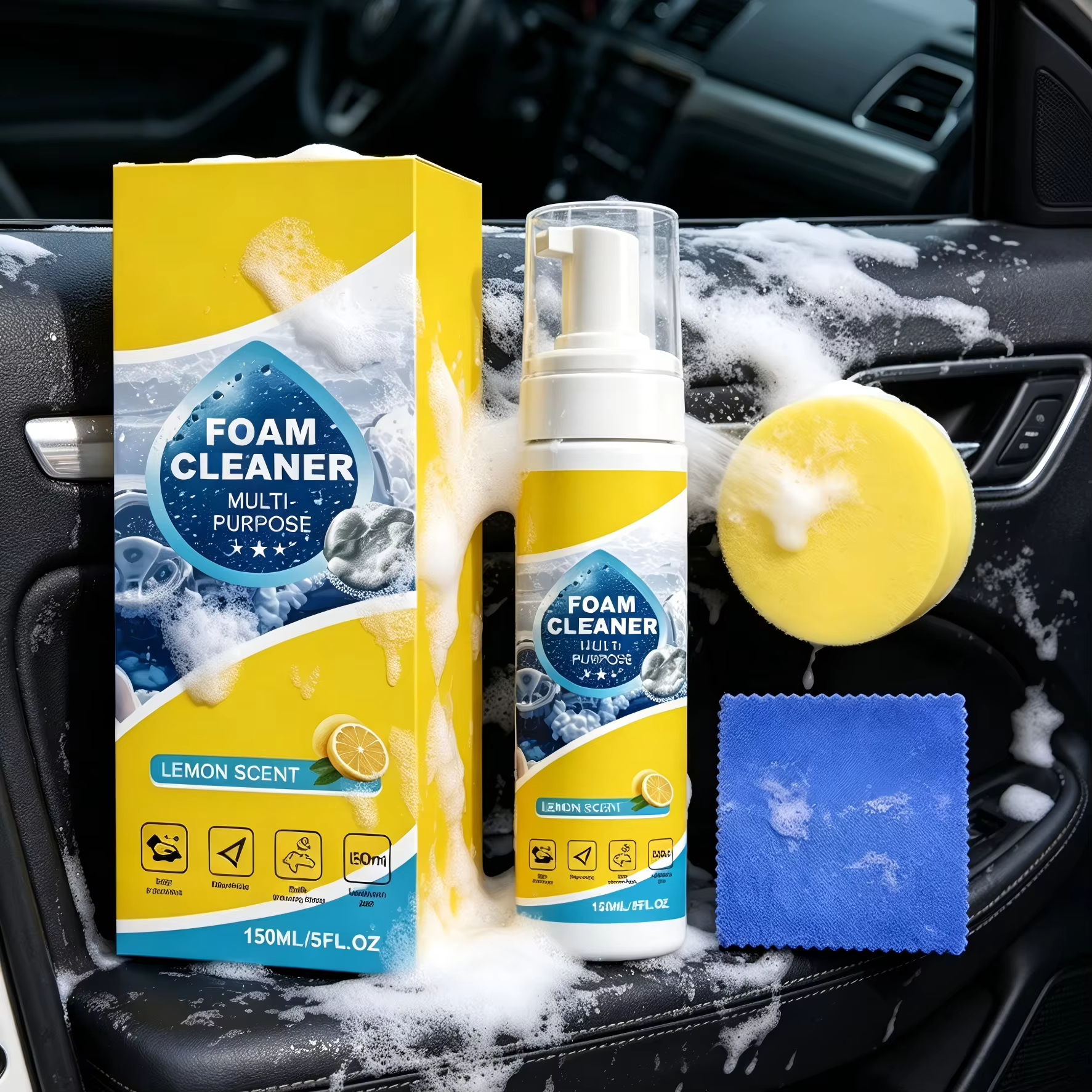 Multi-Purpose Foam Car Interio - Leather Cleaner Interior บทวิจารณ์และราคา