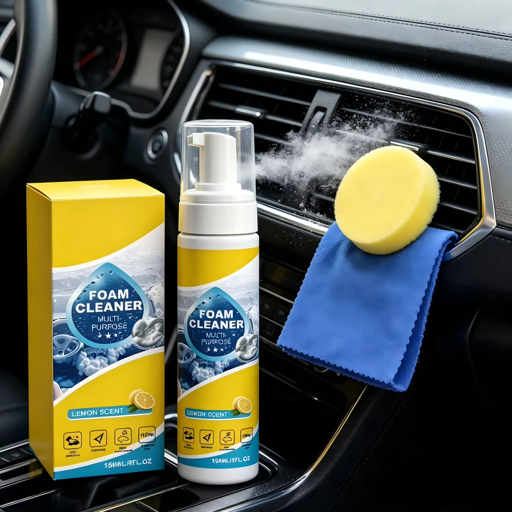 Multi-Purpose Foam Car Interio - Leather Cleaner Interior บทวิจารณ์และราคา