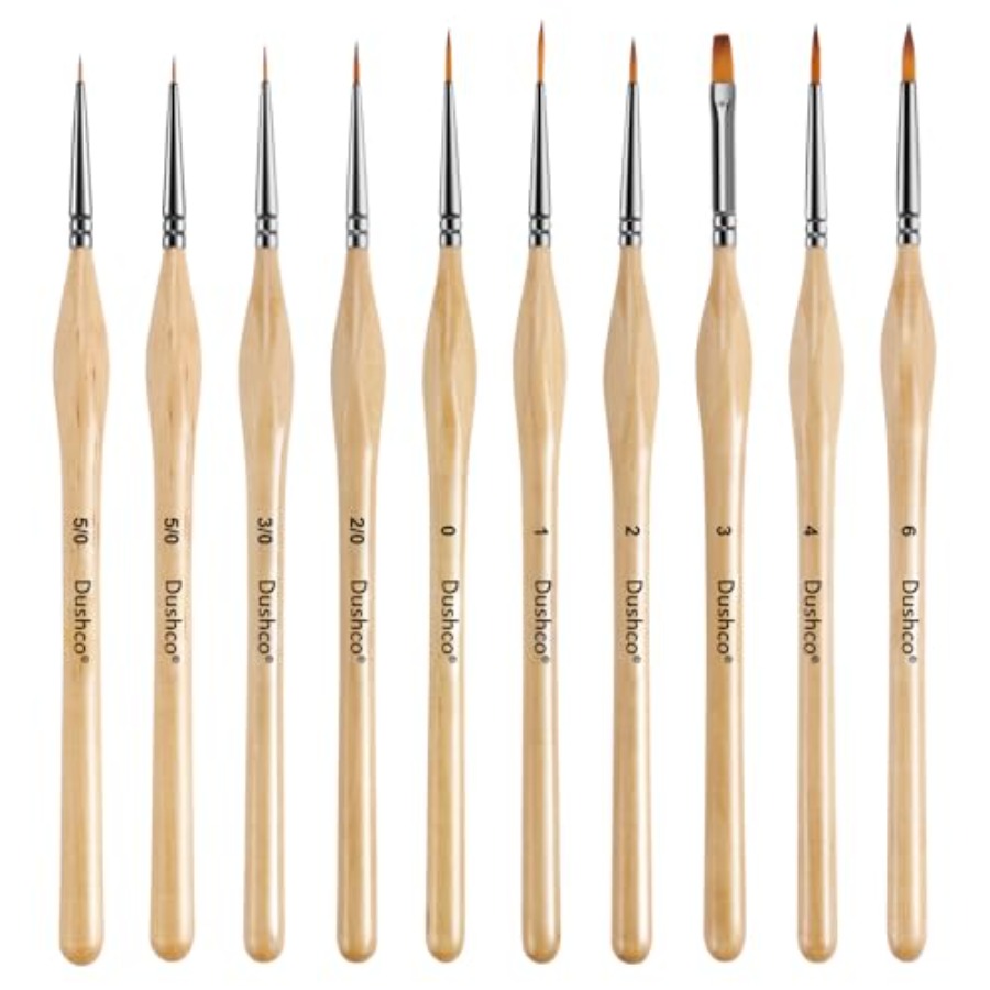 10 pcs Miniature Detail Paint  - Detailing Brush Set บทวิจารณ์และราคา