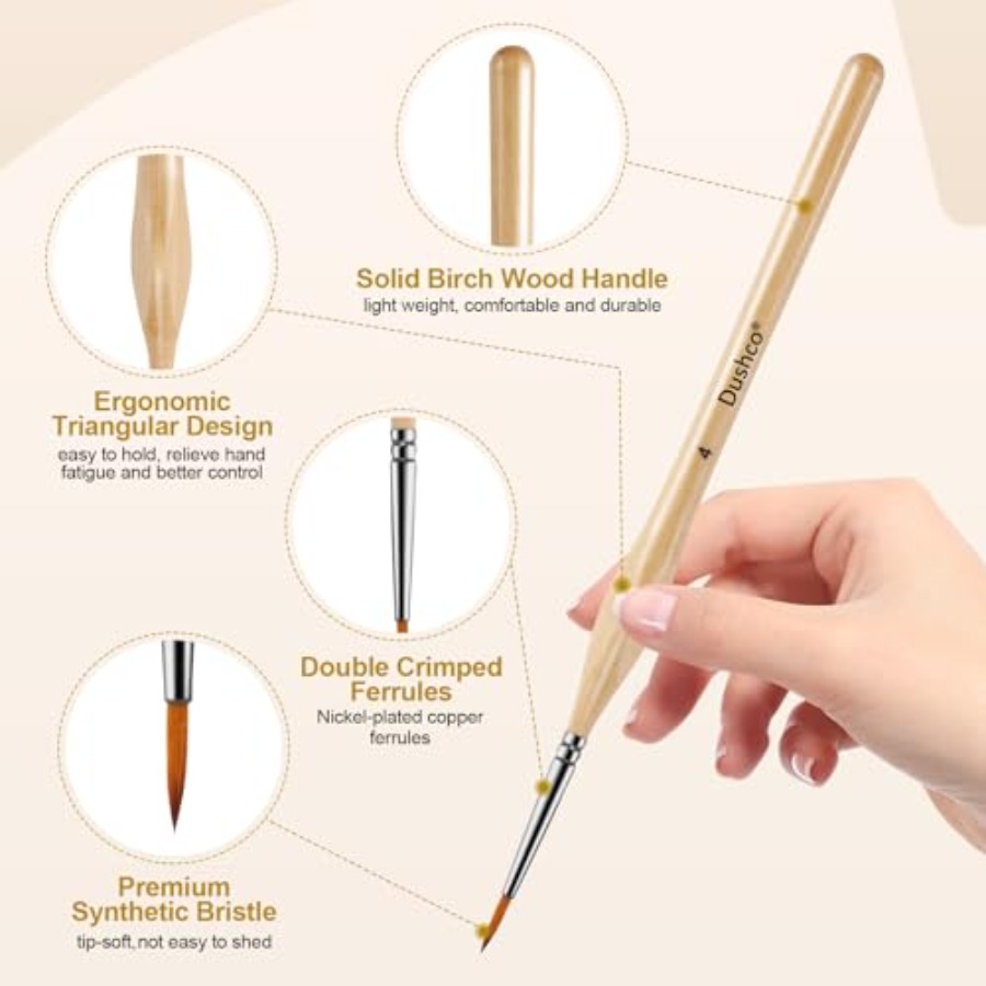 10 pcs Miniature Detail Paint  - Detailing Brush Set บทวิจารณ์และราคา