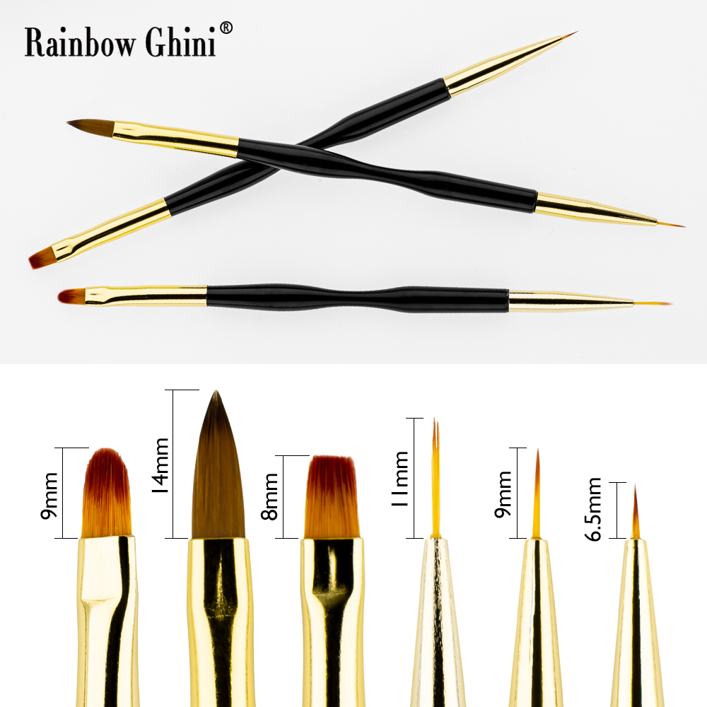 Rainbow Ghini 3Pcs/Set Dual He - Detailing Brush Set บทวิจารณ์และราคา
