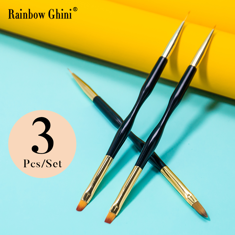 Rainbow Ghini 3Pcs/Set Dual He - Detailing Brush Set บทวิจารณ์และราคา