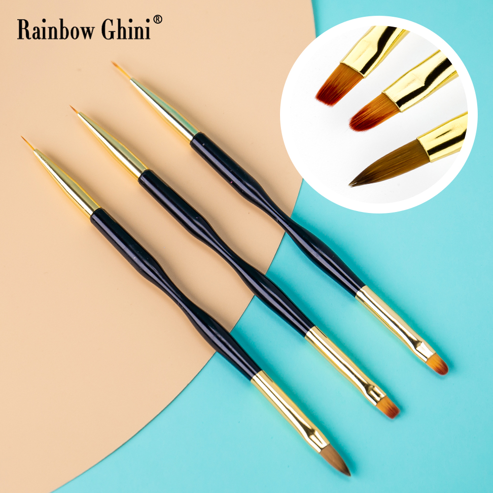 Rainbow Ghini 3Pcs/Set Dual He - Detailing Brush Set บทวิจารณ์และราคา