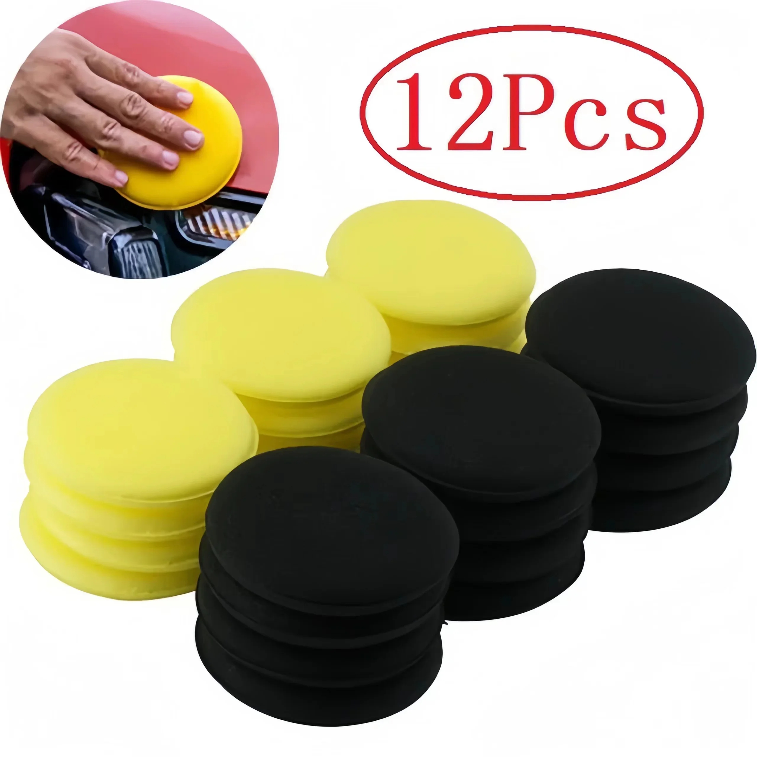 12Pcs Round Car Waxing Polish  - Wax Applicator Pad บทวิจารณ์และราคา
