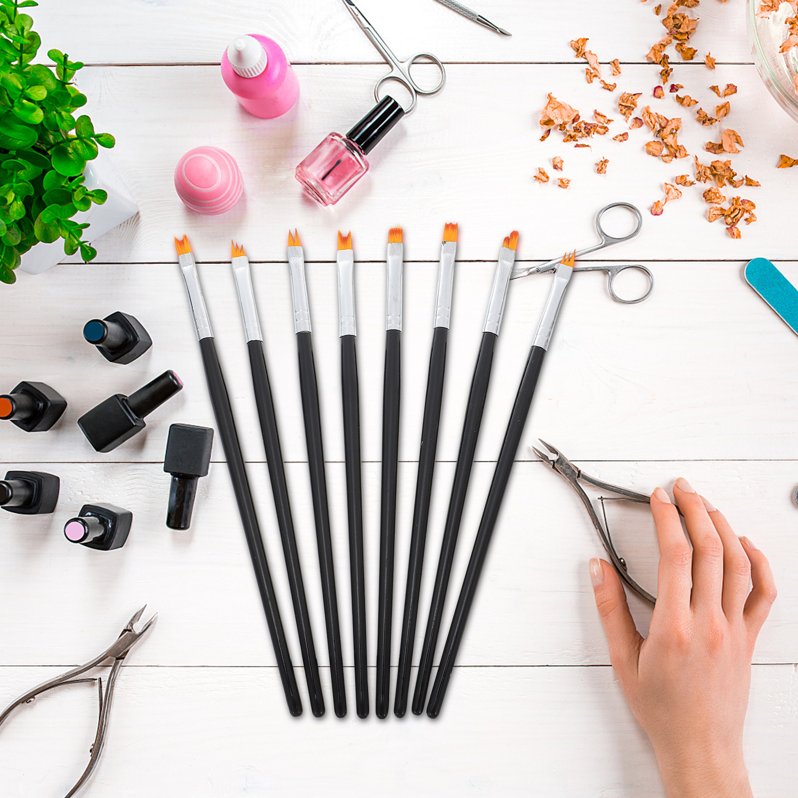 8Pcs Nail Painting Brushes Set - Detailing Brush Set บทวิจารณ์และราคา