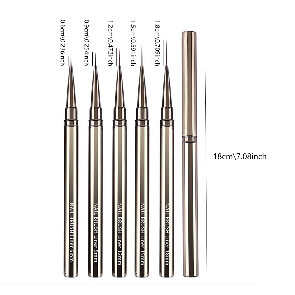 5-Piece Professional Nail Art  - Detailing Brush Set บทวิจารณ์และราคา