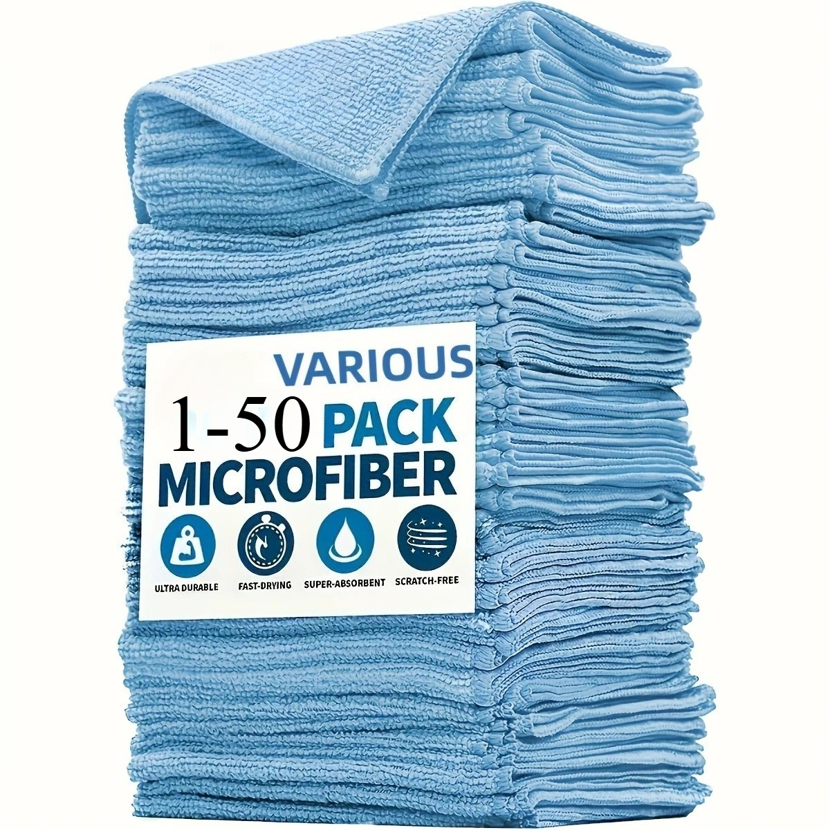 1-50pcs Light Blue Microfiber  - Microfiber Towel Detailing บทวิจารณ์และราคา