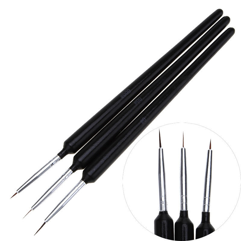 3Pcs Ultra-fine Nail Art Liner - Detailing Brush Set บทวิจารณ์และราคา