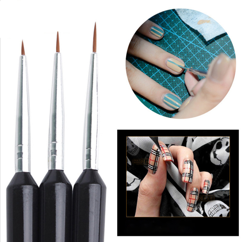 3Pcs Ultra-fine Nail Art Liner - Detailing Brush Set บทวิจารณ์และราคา