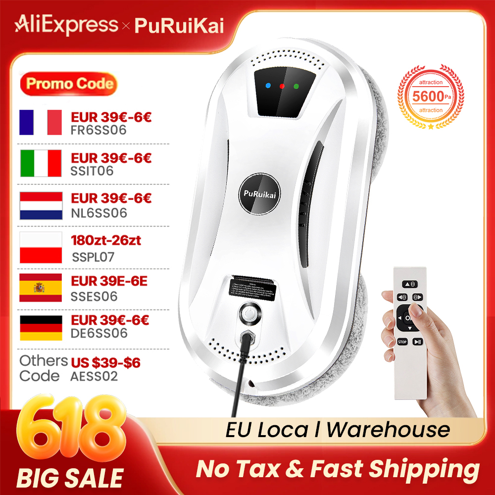 PuRuiKai AI Window Cleaning Ro - Glass Cleaner Streak บทวิจารณ์และราคา