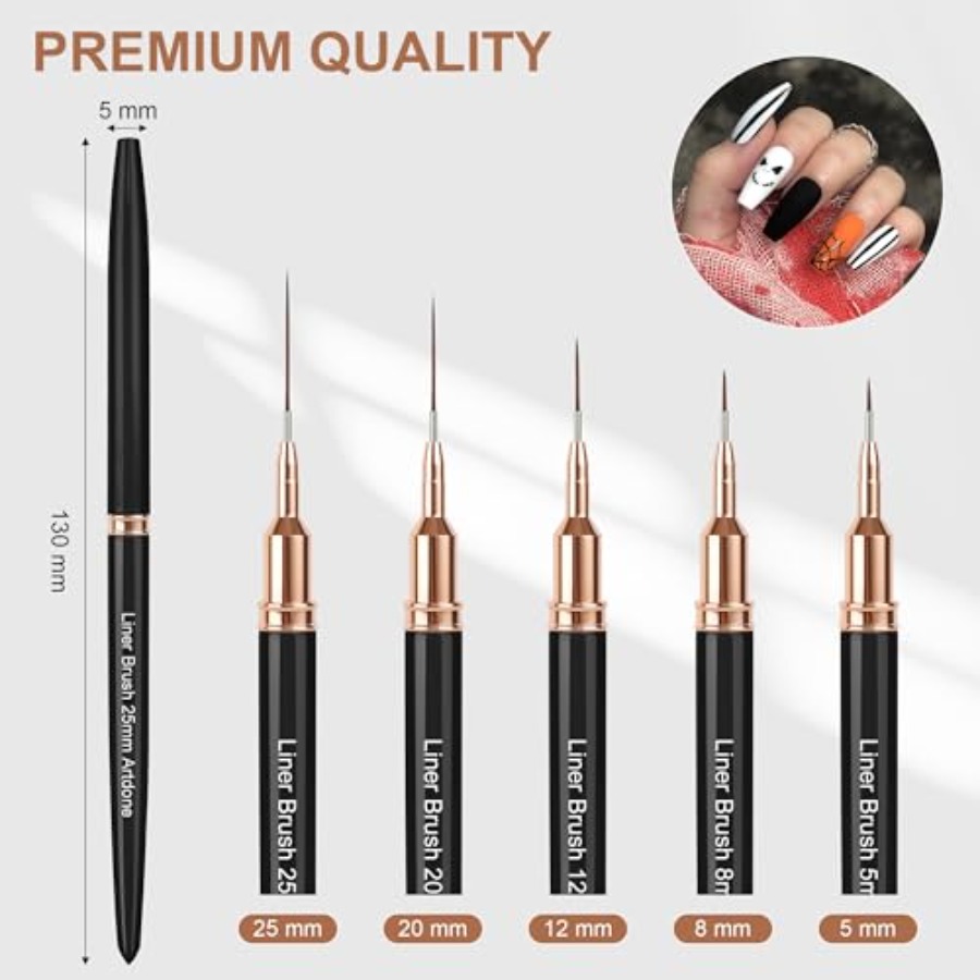 Metallic Nail Art Pens, Liner  - Detailing Brush Set บทวิจารณ์และราคา