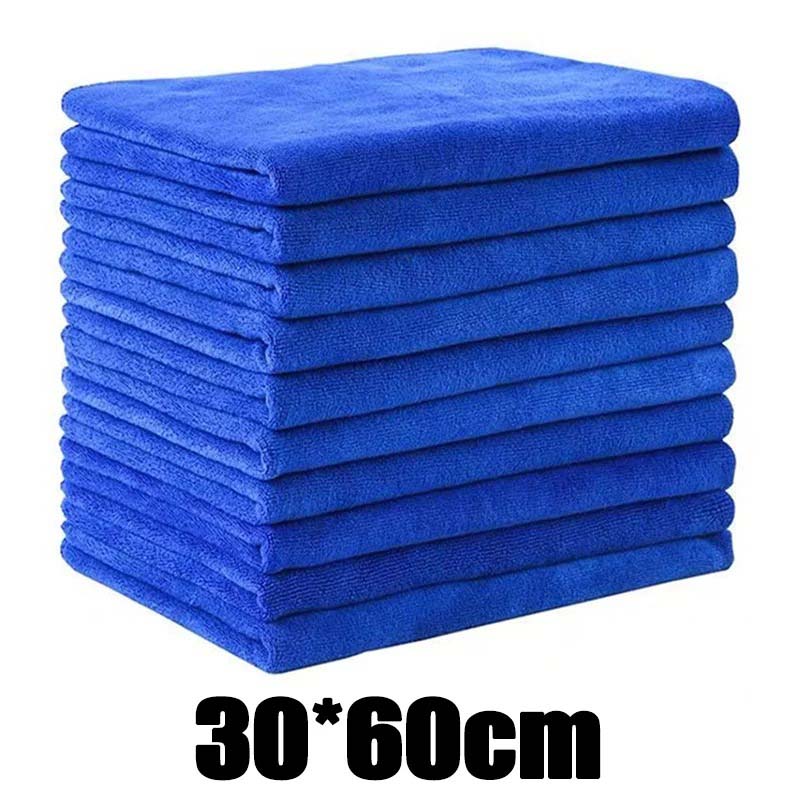 2PCS Royal Blue Soft Non-Scrat - Microfiber Towel Detailing บทวิจารณ์และราคา