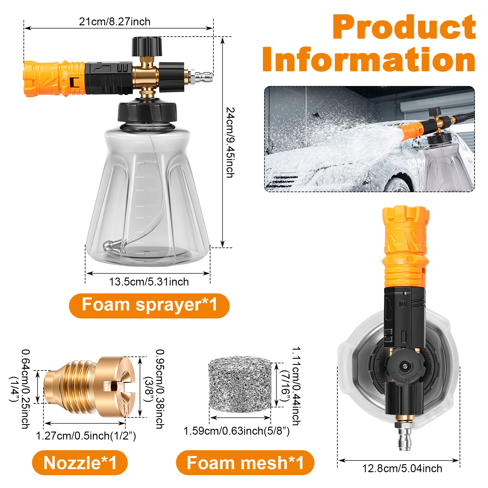 Foam Cannon for Pressure Washe - Foam Cannon Car Wash บทวิจารณ์และราคา