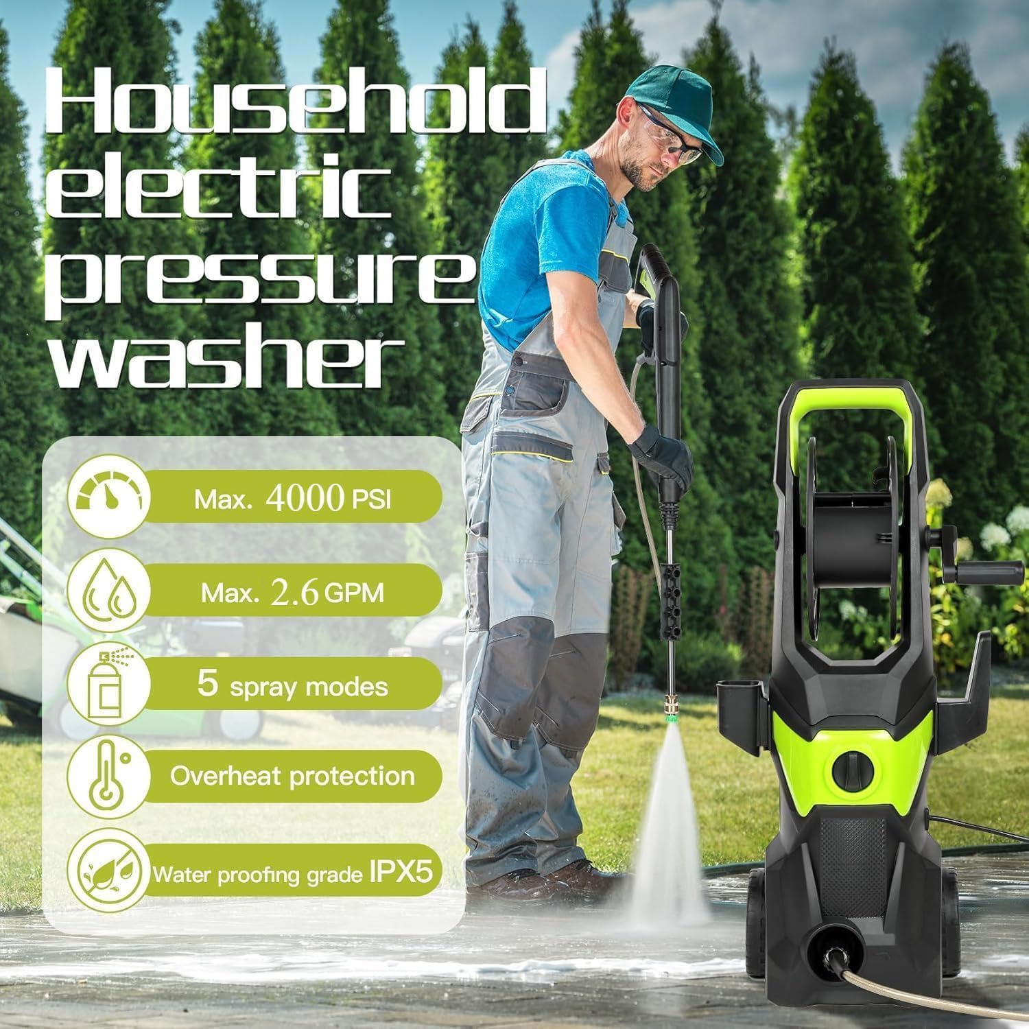 4000PSI Electric Pressure Wash - Pressure Washer Foam Gun บทวิจารณ์และราคา
