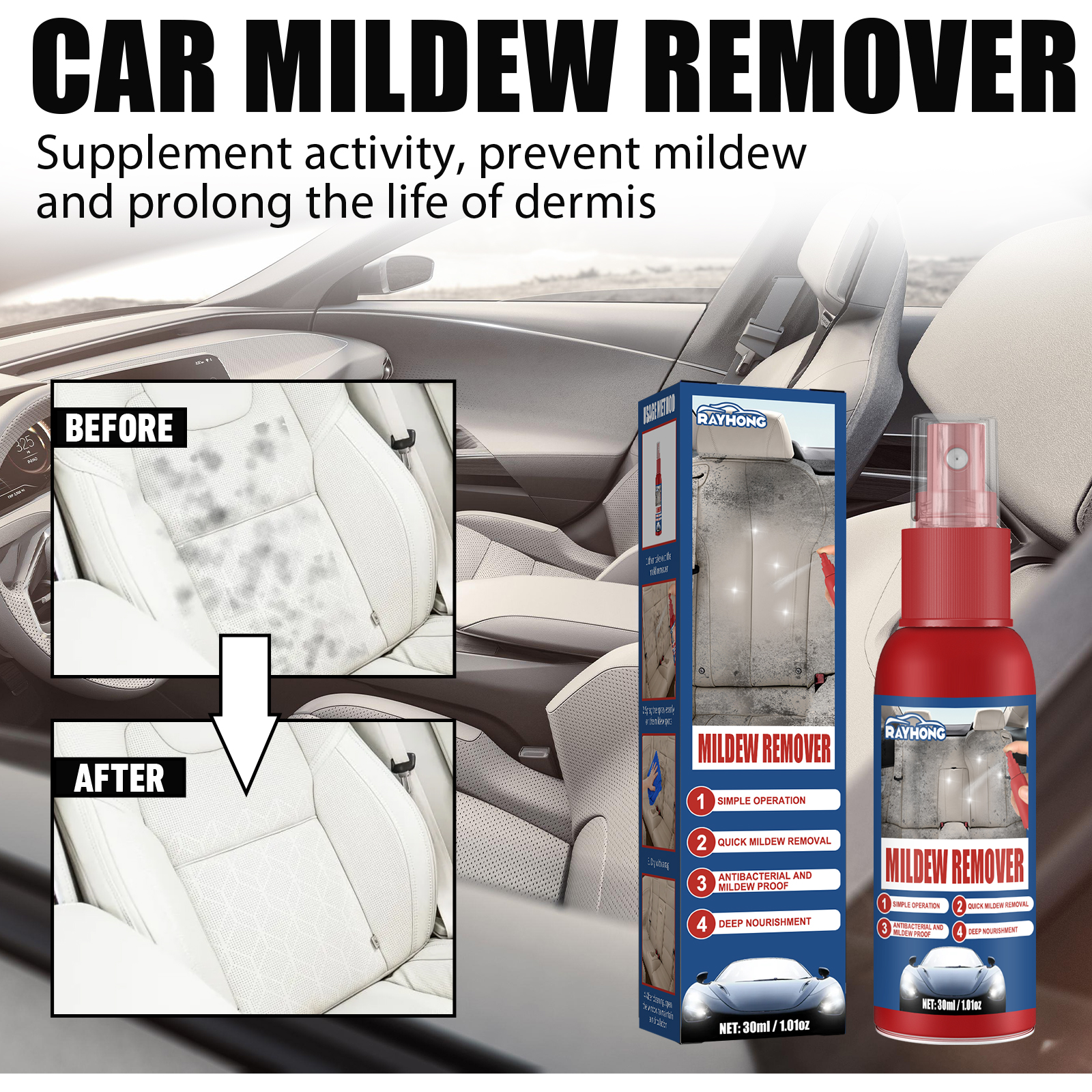 Car Mildew Remover Spray Multi - Seat Cleaner Fabric บทวิจารณ์และราคา